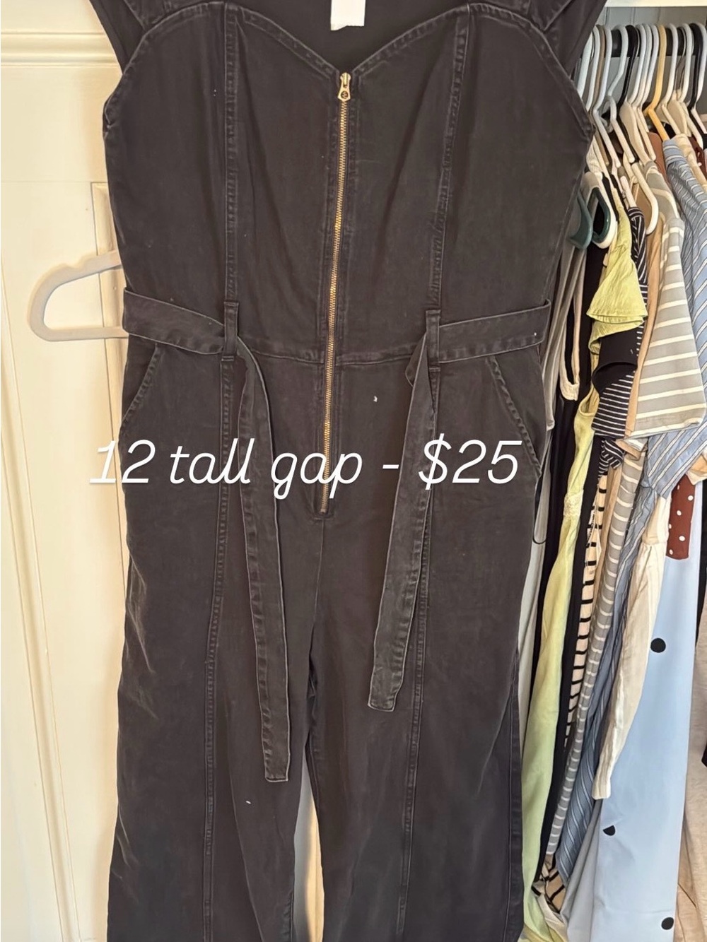 GAP Black Zip-Front Jumpsuit